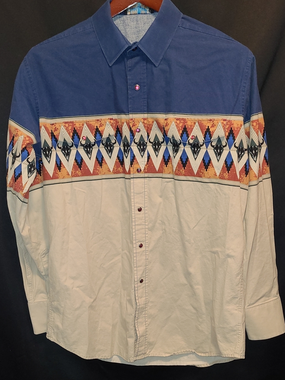 Vintage 1990s Panhandle Slim Brooks & Dunn collection western pearl-snap.Size L